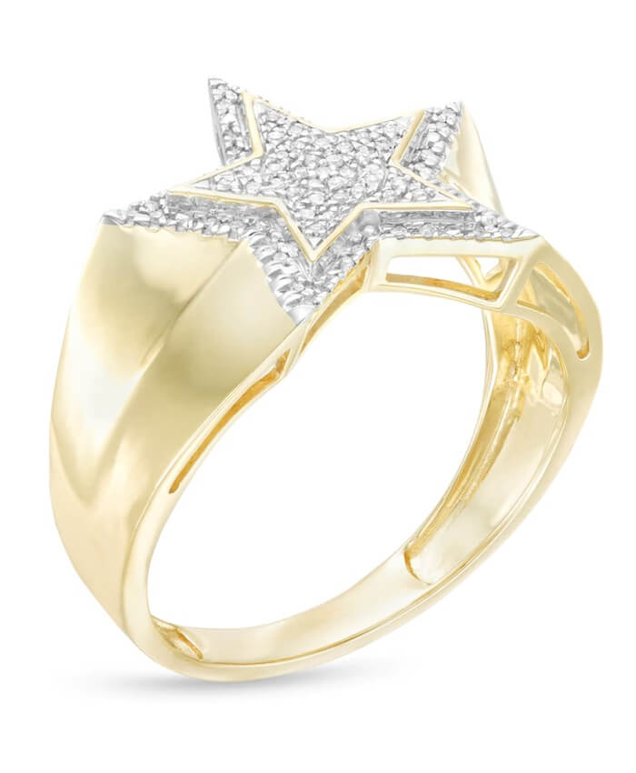1/10 CT. T.W. Diamond Star Ring in 10K Gold